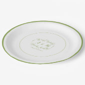 の結婚グリーンシック ペーパープレート (アングル)