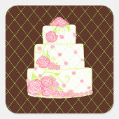 の結婚ケーキのシール スクエアシール (正面)