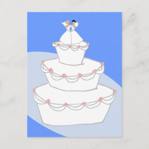 の結婚ケーキの花嫁 ポストカード