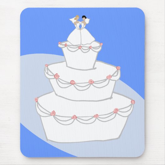 の結婚ケーキの花嫁 マウスパッド (正面)