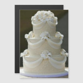の結婚ケーキは日付を保存する マグネット招待状 (正面/裏面)