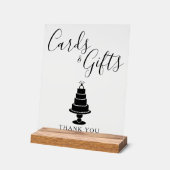 の結婚ケーキカードとギフト アクリルサイン (傾斜)