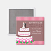 の結婚ケーキコレクション日付磁石を保存 マグネット (正面/裏面)