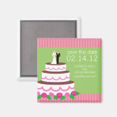 の結婚ケーキコレクション日付磁石を保存 マグネット (正面/裏面)