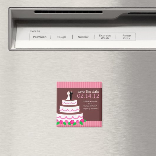 の結婚ケーキコレクション日付磁石を保存 マグネット (インサイチュ (食洗機))