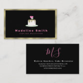 の結婚ケーキデコレータケーキロゴフェイク金ゴールド 名刺 (正面/裏面)