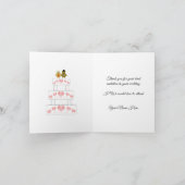 の結婚ケーキデザインの受け結婚入れ サンキューカード (内部)