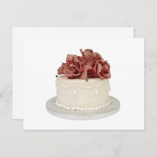 の結婚ケーキファンシーは日付カードを保存 案内ポストカード (正面/裏面)