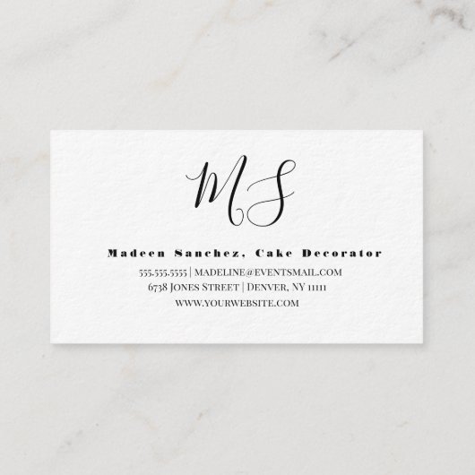 の結婚ケーキレイヤーデコレータケーキロゴフェイク金ゴールド 名刺 (裏面)