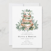 の結婚ケーキロマンチックな台本QRコード結婚s 招待状 (正面)