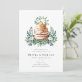 の結婚ケーキロマンチックな台本QRコード結婚s 招待状 (スタンド正面)