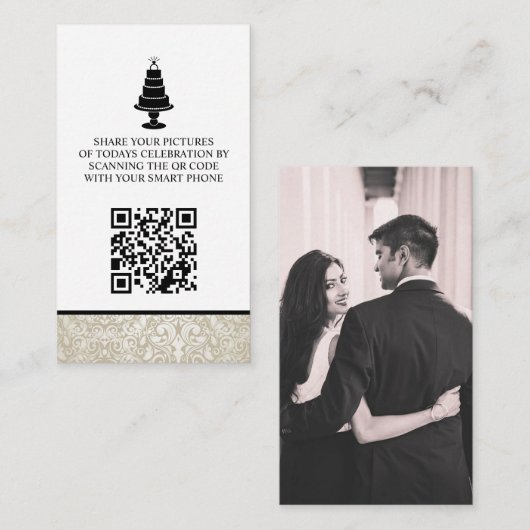 の結婚ケーキ写真の共有 エンクロージャーカード (正面/裏面)
