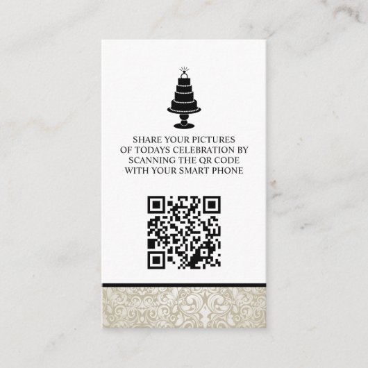 の結婚ケーキ写真の共有 エンクロージャーカード (正面)