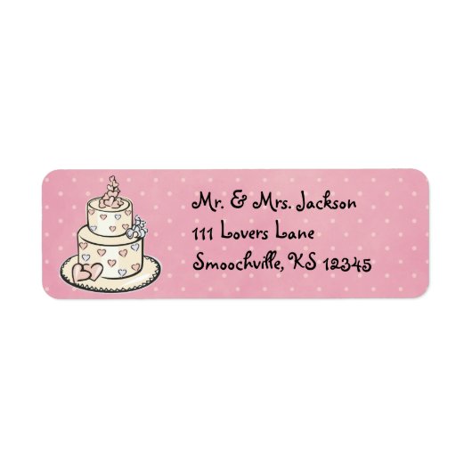 の結婚ケーキ差出人住所ラベル ラベル (正面)
