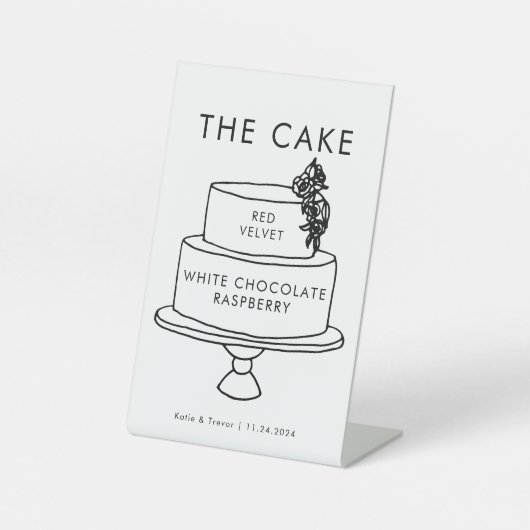 の結婚ケーキ看板 台座サイン (正面)