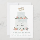 の結婚ケーキ結婚式 招待状 (正面)