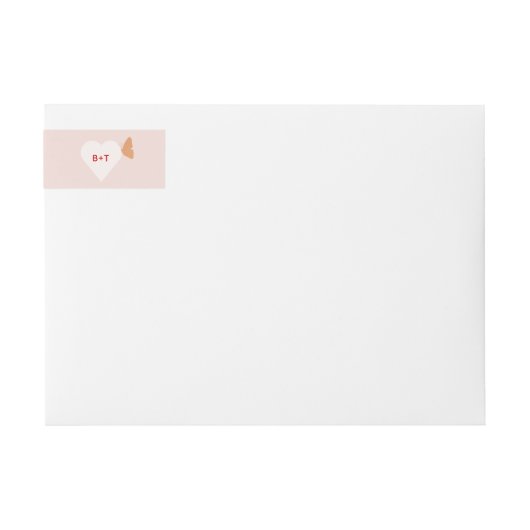 の結婚ケーキ蝶 ラップアラウンドラベル (正面)