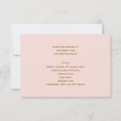 の結婚ケーキ蝶 出欠カード (裏面)