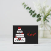 の結婚ケーキRSVP挿入 エンクロージャーカード (スタンド正面)