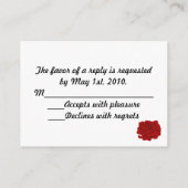 の結婚ケーキRSVP挿入 エンクロージャーカード (裏面)