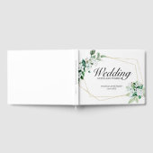 の結婚ゲストと希望の幾何学的な緑 ゲストブック (全面)