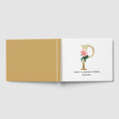 の結婚ゲストブックとモノグラム、フローラ素朴、 ゲストブック (全面)