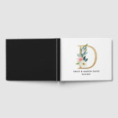 の結婚ゲストブックとモノグラム、フローラ素朴、 ゲストブック (全面)