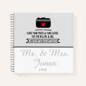 の結婚ゲストブックのインスタント写真と願い ノートブック (正面)