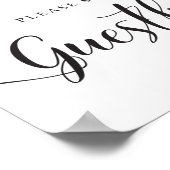 の結婚ゲストブックのサイン。ゲストブックに署名して ポスター (角)