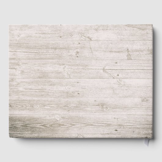 の結婚ゲストブックのフローラストリングライト素朴ウッド ゲストブック (裏面)