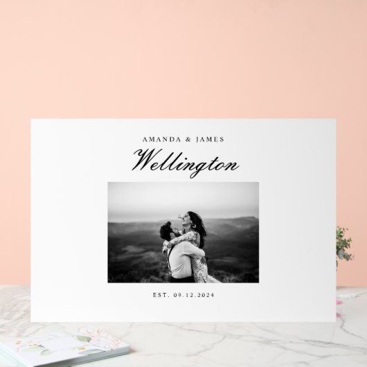 の結婚ゲストブックの代替エレガント写真 アクリルサイン (ウェディング)