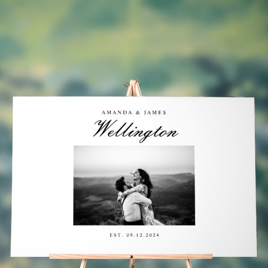 の結婚ゲストブックの代替エレガント写真 アクリルサイン (ニュートラル)