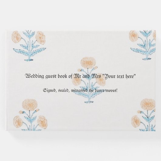 の結婚ゲストブックの個人用設定クラシック芸術的 ゲストブック (正面)