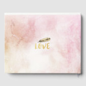 の結婚ゲストブックの水の色ボホフローラの羽 ゲストブック (裏面)