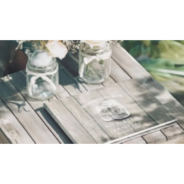 の結婚ゲストブックウッドシックなメイソンジャールストリングライト ゲストブック