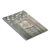 の結婚ゲストブックウッドシックなメイソンジャールストリングライト ノートブック (右側)