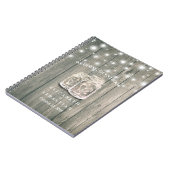 の結婚ゲストブックウッドシックなメイソンジャールストリングライト ノートブック (左側)