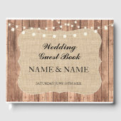 の結婚ゲストブックウッドバーラップ素朴ライト素朴 ゲストブック (正面)