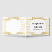 の結婚ゲストブックギャツビーアールデコ1920の金ゴールド ゲストブック (全面)
