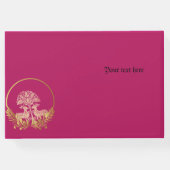 の結婚ゲストブッククラシックピンクと金ゴールド ゲストブック (裏面)