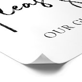 の結婚ゲストブックサインタイポグラフィ |黒 ポスター (角)