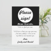 の結婚ゲストブックサイン白黒水玉模様 (スタンド正面)