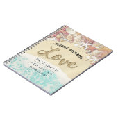 の結婚ゲストブックサマービーチヒトデ貝 ノートブック (左側)