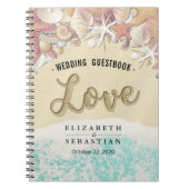 の結婚ゲストブックサマービーチヒトデ貝 ノートブック (正面)