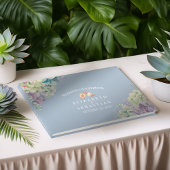 の結婚ゲストブックシックな水彩多肉植物 ゲストブック