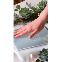 の結婚ゲストブックシックな水彩多肉植物 ゲストブック