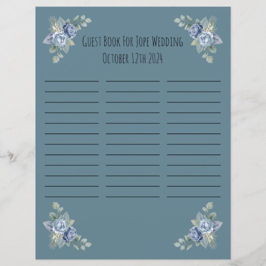 の結婚ゲストブックシート (正面)