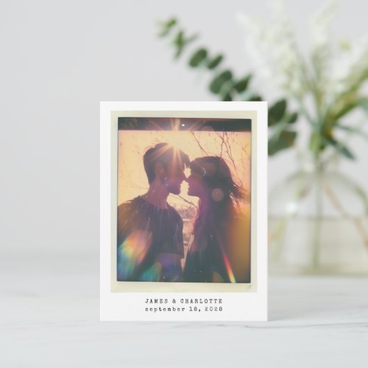 の結婚ゲストブックハガキ写真テンプレート ポストカード (スタンド正面)