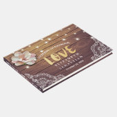 の結婚ゲストブックフローラストリングライトウッドレース ゲストブック (コーナー)