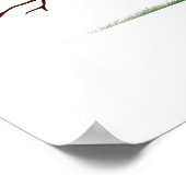 の結婚ゲストブックブラウン指紋ツリー ポスター (角)